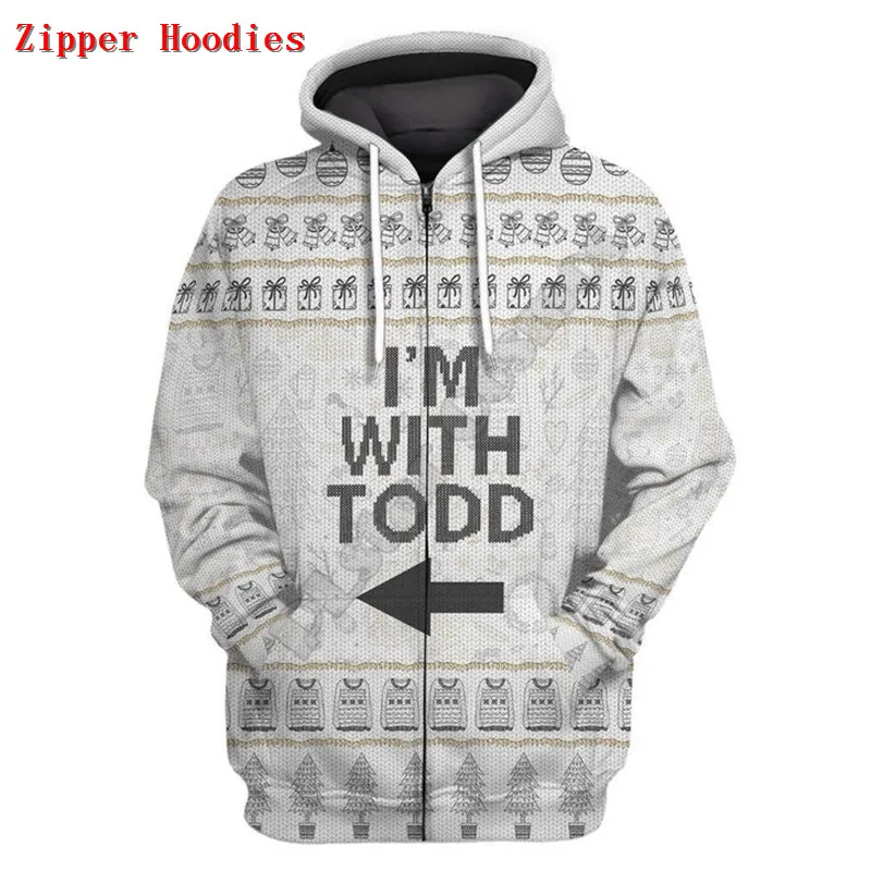 Im With Todd National Lampoon Christmas Vacation 3D Printed Hoodies Streetwear Women For Men Sweater/Sweatshirt/Zipper Hoodies