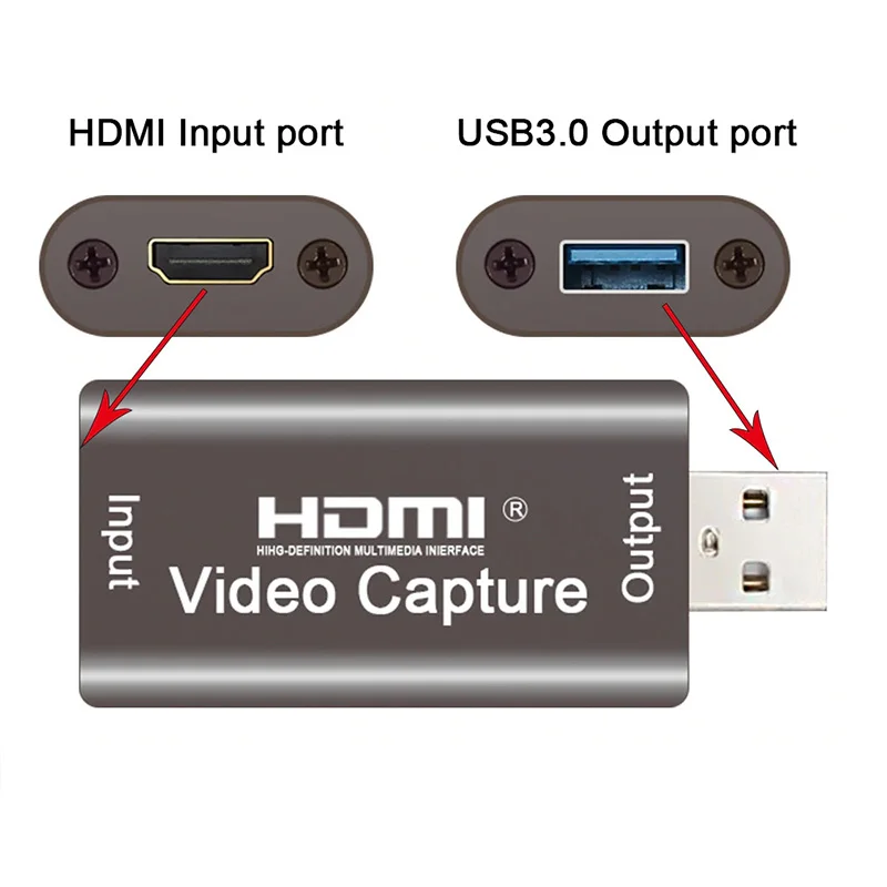 4K 60HZ Video Capture Card USB 3.0 HDMI-compatible Grabber Recorder PS4 Game DVD Camcorder Camera Recording Live Streaming video capture card video recorder