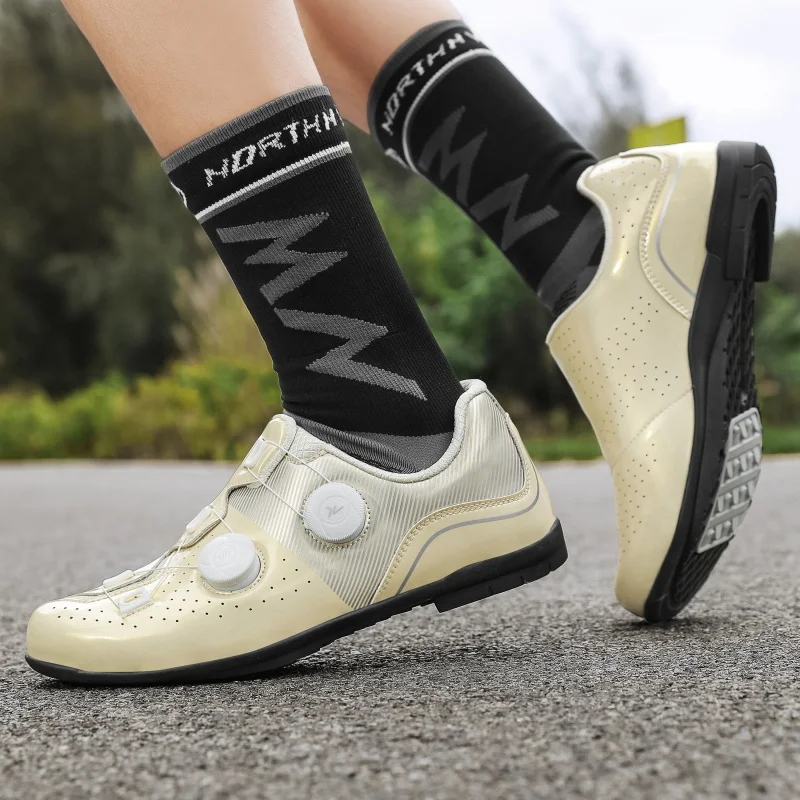 Men's Ultralight Non-Locking Cycling Shoes MTB Flat Pedal Bicycle Sneakers Women Non Cleat Rubber Racing Road Bike Sports Shoes 6