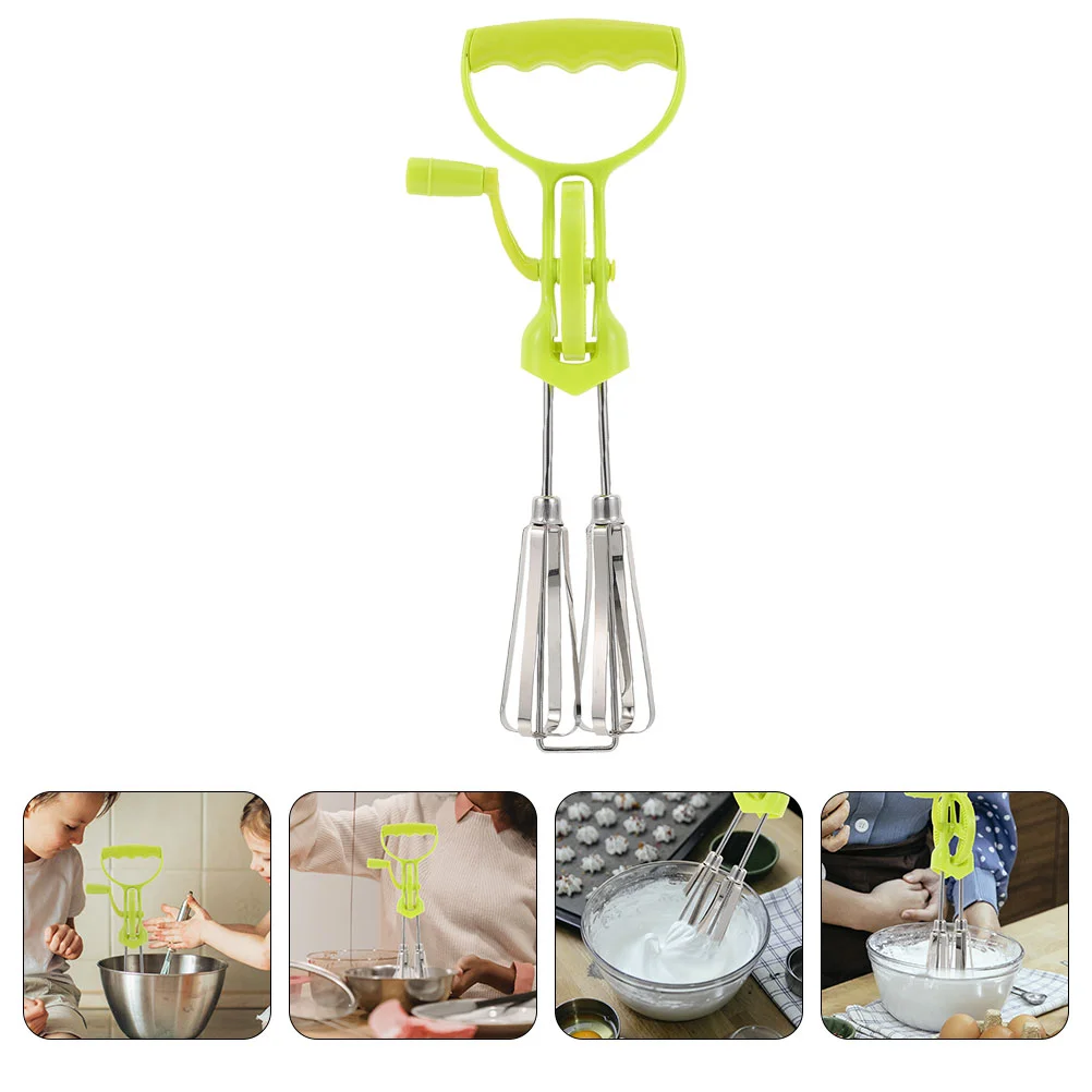 

2 Pcs Stainless Steel Egg Beater Manual Handheld Blender Mixing Accessories Mixer Tool Kitchen Cake Multi-functional