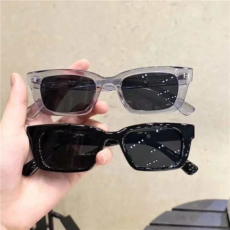 

Small Rectangle Women Sun Glasses Brand Men UV Shades Retro Square Black Sunglasses 2021 Luxury Glasses White Decoration Eyewear