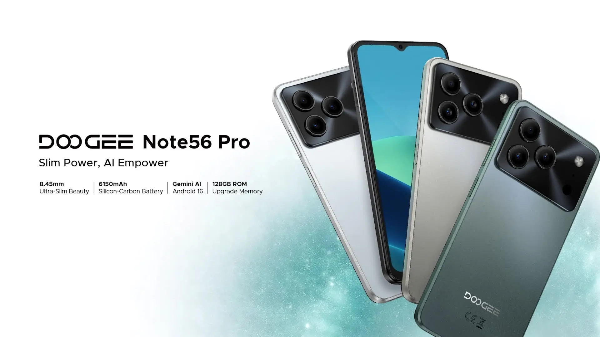 Doogee Note56 Pro Android 16 Smartphone Gemini Ai 6.56