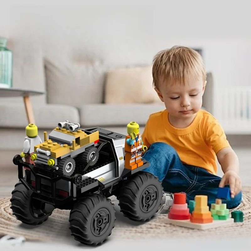 Rc Children Toy Remote Control Four Wheel Drive Off Road Charging Fully Waterproof Climbing Stunt Car Building Block Racing Gift 4