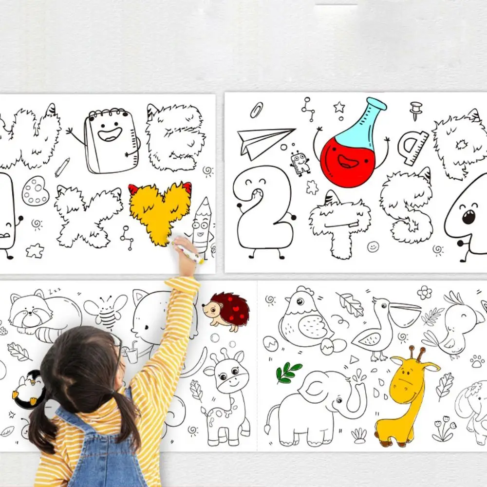 

Large Children Drawing Roll Toddlers Coloring Poster Art Wall Sticker Child Graffiti Scroll Kids DIY Coloring Filling Paper Roll