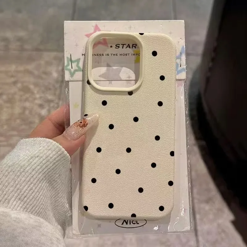 Chic Black Polka Dots Phone Case - Stylish and Protective Accessory