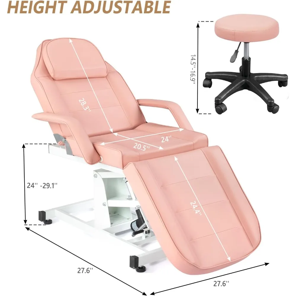 Electric Height Adjustable Salon Tattoo Chair Esthetician Bed, Multi-Purpose Facial Bed Chair for Barber Spa Beauty Salon