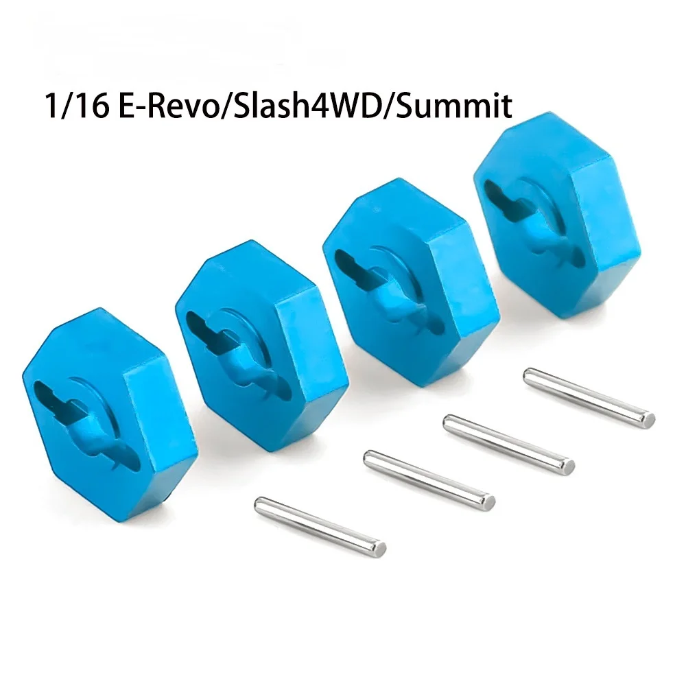 4Pcs 1/16 RC Car 12mm Upgrade Wheel Hex Hubs With Axle Pins For Traxxas 1/16 E-Revo Slash 4WD Summit VXL RC Car Accessories