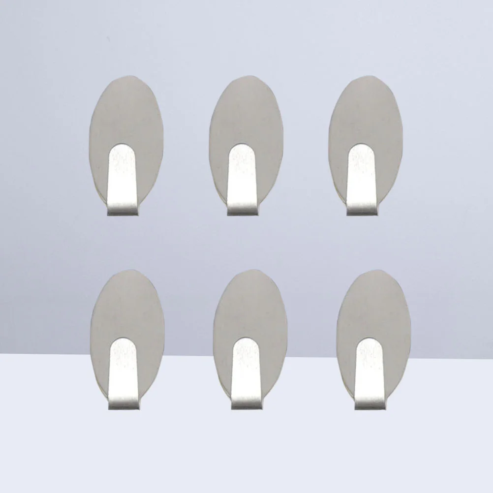

Stainless Steel No Drill Adhesive Single Robe Hook Towel Coat Wall Mount Hooks Clothes Hanger For Bathroom Kitchen (Oval+S)