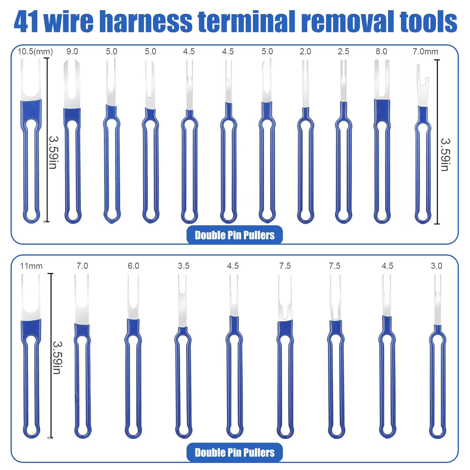 41Pcs Stainless Steel Plug Terminal Removal Tool Wire Crimp Split Connectors Pin Extractor Kit with Storage Box Car Repair Tools 6