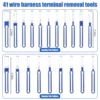 41Pcs Stainless Steel Plug Terminal Removal Tool Wire Crimp Split Connectors Pin Extractor Kit with Storage Box Car Repair Tools 6