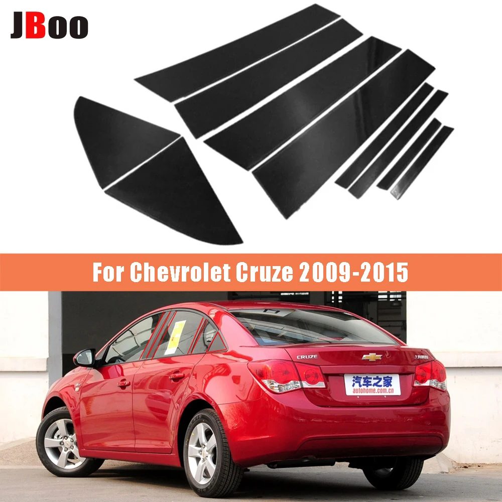 

10Pcs Polished Pillar Posts Kits for Chevrolet Cruze 2009-2015 Window Trims Cover BC Column Car Stickers Exterior Accessories