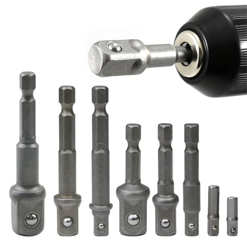 Drill Socket Adapter Kit Impact Drill Extension Bit Socket Adapter Kit 1/4'' 3/8'' 1/2'' Square
