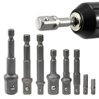 Drill Socket Adapter Kit Impact Drill Extension Bit Socket Adapter Kit 1/4'' 3/8'' 1/2'' Square Head 1/4'' Hex Shank Drill Tools 1