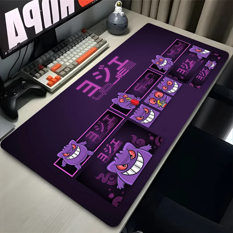Mouse Pad Purple Japan Anime Mouse Pad PC G-pokemon G-gengar Extended Desk Mat Laptop Kawaii