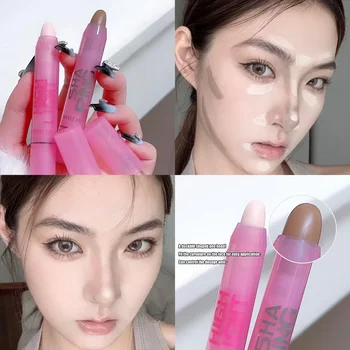 Heallor 3D Facial Shaping Contour Pen Cream Makeup Highlight Stick High Gloss Brightening Natural Nose Shadow Repair Facial Flat - Thumbnail 5