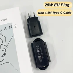 Original Samsung 60W USB - C Fast Charger with 5A Cable - Black 25W EU 1.5M
