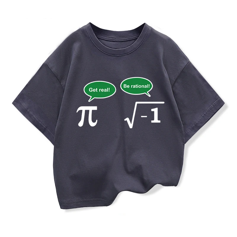 Baby Boys T-shirt High Quality Cotton Funny Math Design Printed Loose in Summer Casual O-neck T-shirt for Kids Tees Girls Tops