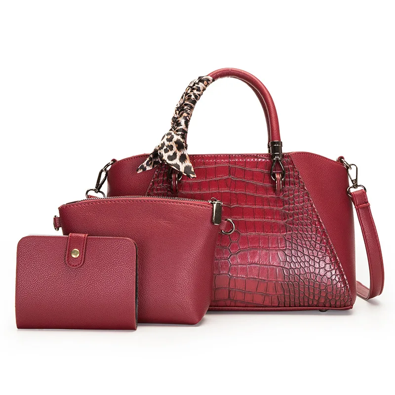 New European and American Vintage Handbag Women's Fashion Crocodile Pattern Shoulder Bag Cross Body Mother Bag
