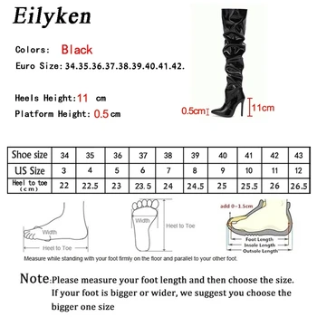 Eilyken Red Women Over The Knee Boots High Heels Patent Leather Solid Pointed Toe Stiletto Side Zipper Sapatos Femininos - Image 6