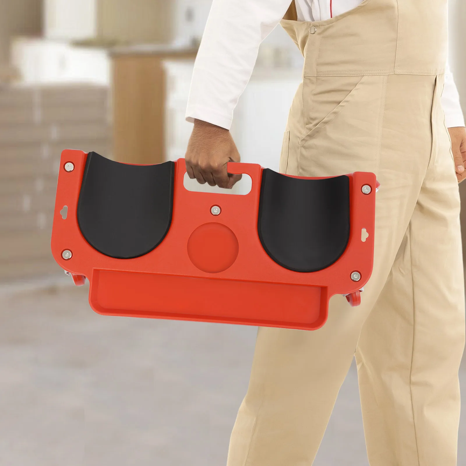 Rolling Knee Pad, Cushioned Knee Pad, Movable Dolly with Tool Tray for Auto Repair Protect Knees