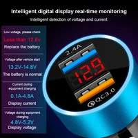 1~5PCS Car Charger 2 Port Fast Charging for iphone 13 12 Samsung Universal Adapter with LED Display 5V USB Car - Image 5