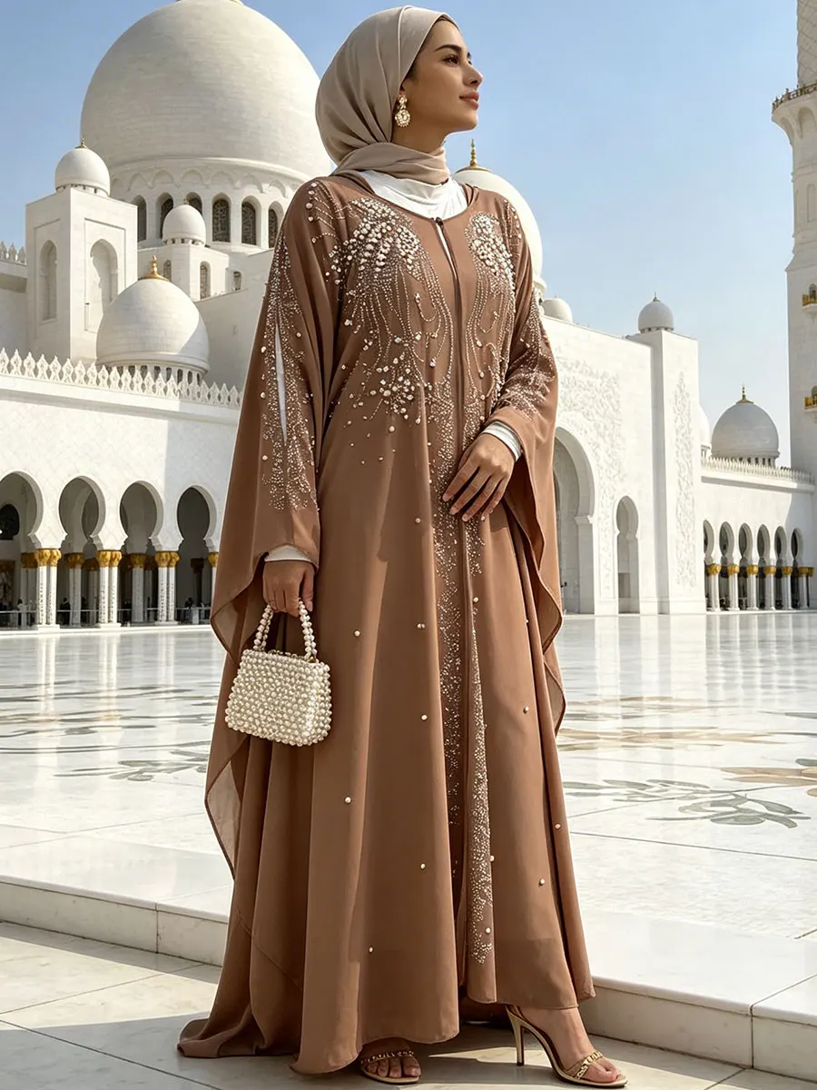 افضل قماش عبايه بتصميم كيمونو أنيق ومحتشم للنساء