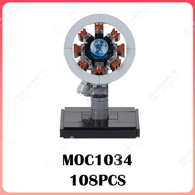 MOC1034 Plasma Arc Reactor MOC Building Blocks Creative DIY Iron Hero Heart Decoration Assemble Bricks Educational Toys For Kids 1