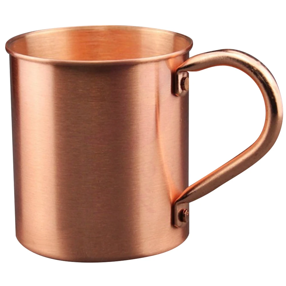 

450ML Copper Mug Water Cup Moscow Mule Cup Straight Body Curling Cup Bar Cocktail Glass Beer Mug