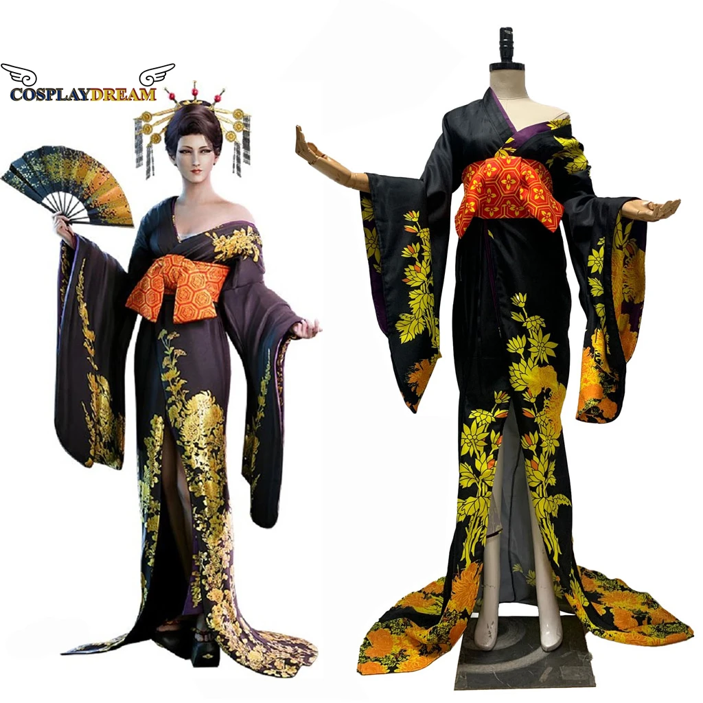 

Final Fantasy 7 Remake Madam M Cosplay Costume FF7 Remake Madam M Kimono Cosplay Dress Custom Made Plus Size for Halloween Party