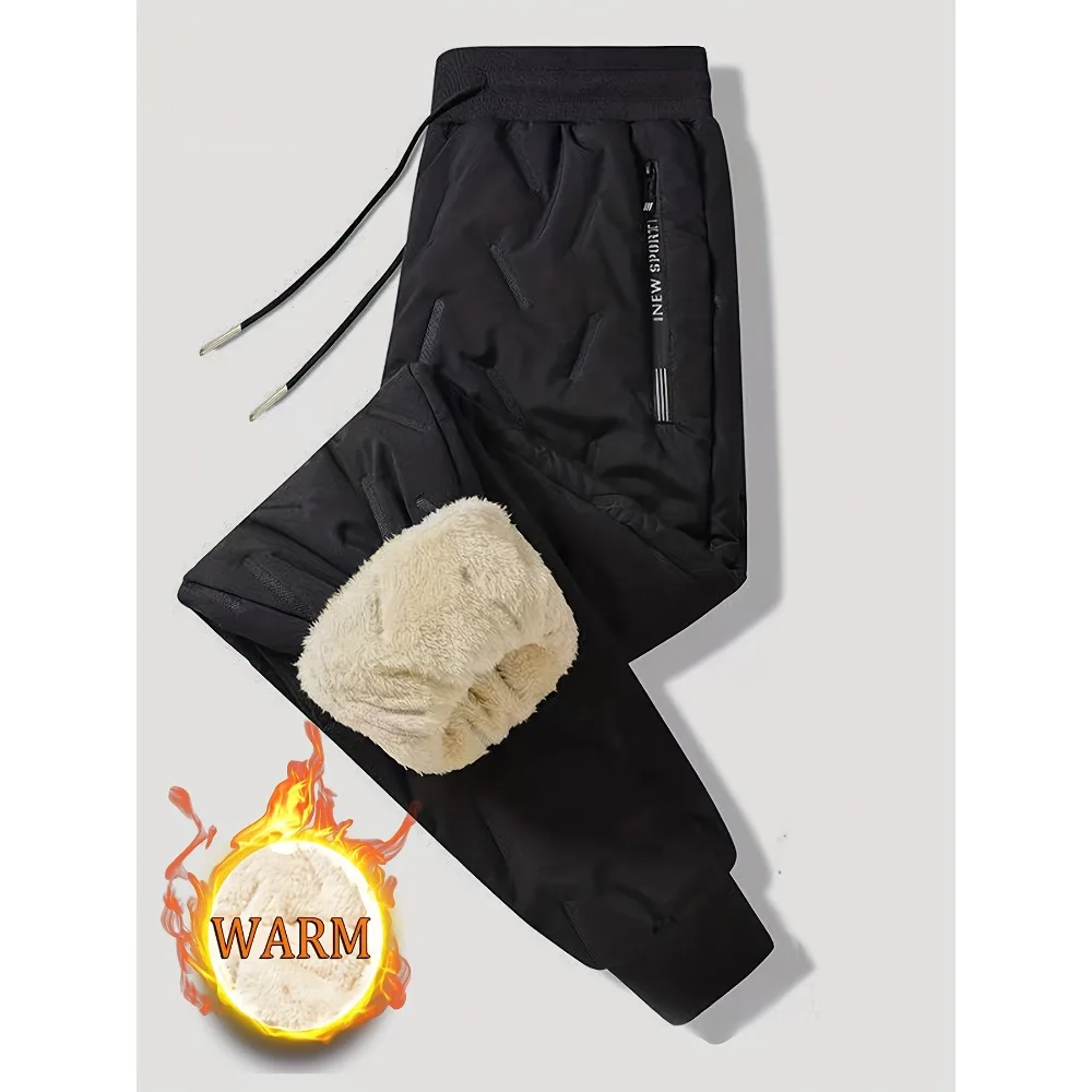 LambswoolNewCottonPantsMenWinterWearFleecelinedThickLooseplusSizeWindproof