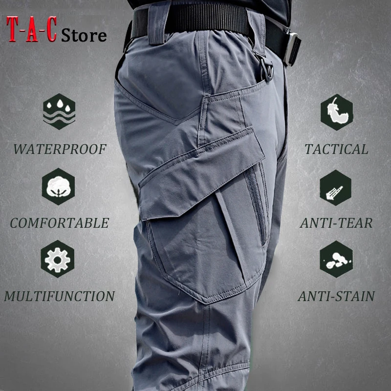 HNVAVQ Werkbroek Multi Zakken Cargo Broek Heren Werkkleding Broek Rip-Stop Combat Tactische Broek, E, 5XL