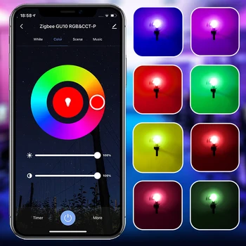 MOES Tuya ZigBee GU10 WIFI Smart LED Bulbs RGB C+W White Dimmable Lamps Smart Life APP Control Light Bulbs Voice Alexa/Google 4