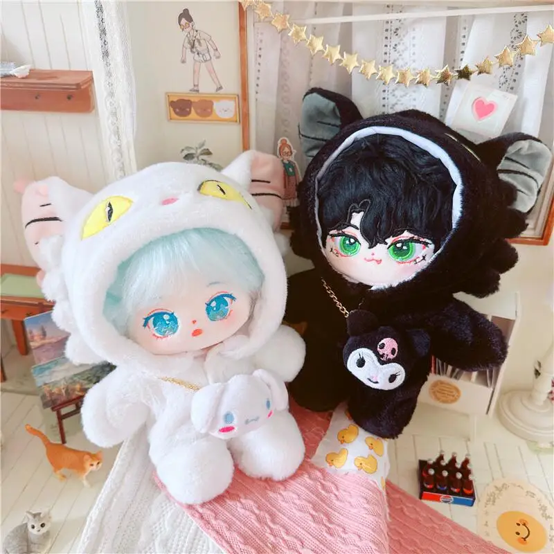 

Anime Doll Clothes for 20cm Cartoon Suzume No Tojimari Cat Fluffy Coat Suit DIY Clothes Accessory for Fat Body Plush Cotton Doll