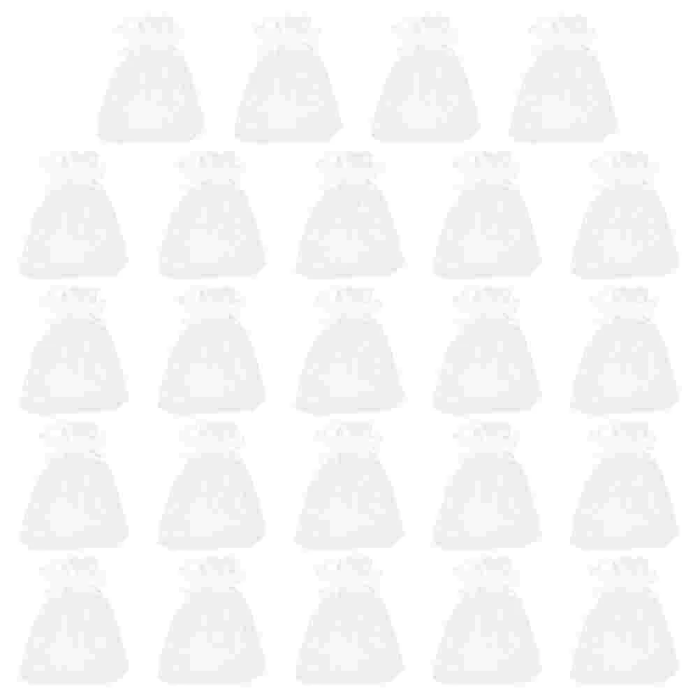 미니 크리스마스 캔디 거치대 메쉬 천, 드로스트링 원단 신부 선물 가방, 50 개