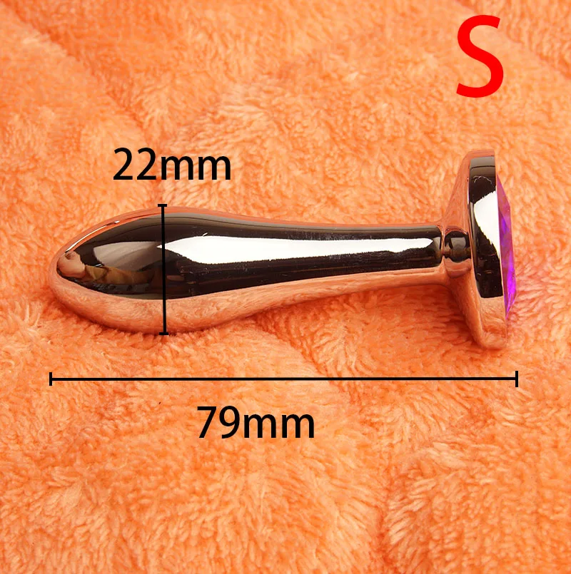 Metal Anal Plug Dildo Sex Toys with Jeweled Base,Anus Ass Butt Plugs,Dick Dildo Shaped Analplug Buttplug