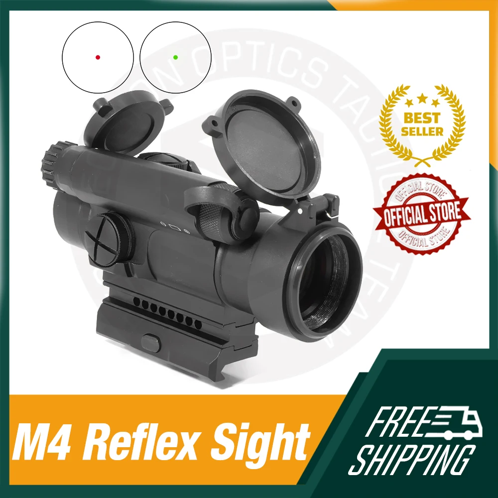 Airsoft Tactical M4 Red Dot Reflex Sight Parallax Free 2MOA Reticle CQB AR Rifle Scope M68CCO Close Combat Optic With QRP2 Mount