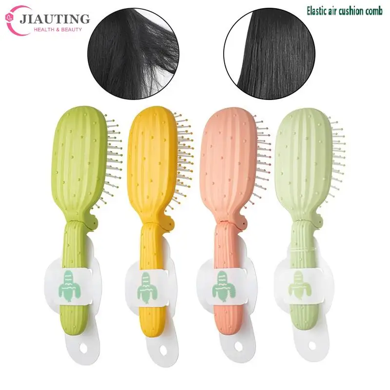 

1PC Portable Travel Folding Air Cushion Comb Shaped Like A Cactus Massage Comb Massage Scalp Anti-static Hair Care Brushes Combs