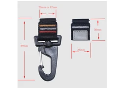 Quick Release Nylon Carabiner Key Holder and Clip Watch Converter - 22mm (Black Gray)
