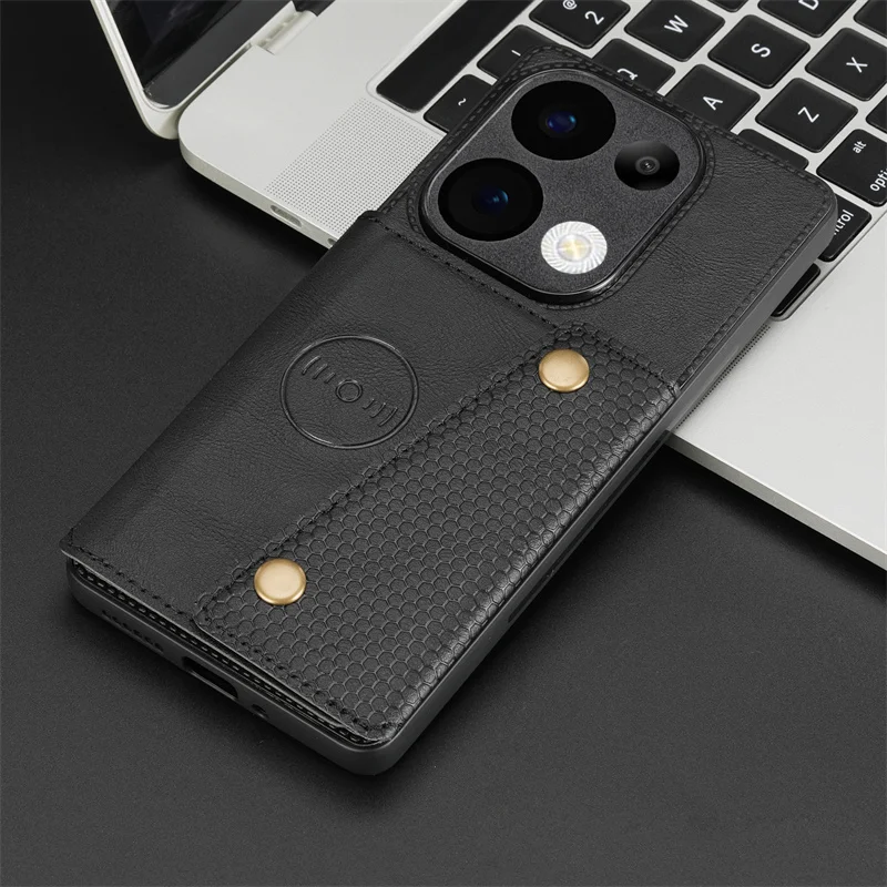 Leather Magnetic Wallet Phone Case with Card Slot Holder