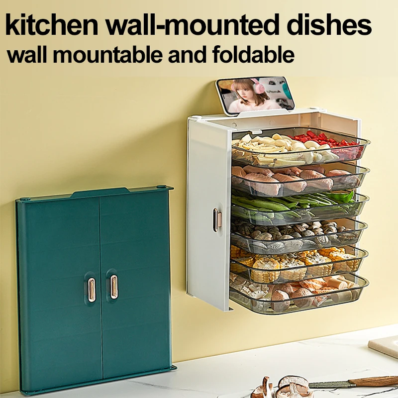 6 layer Wall Mount Kitchen Utensils Dish Rack