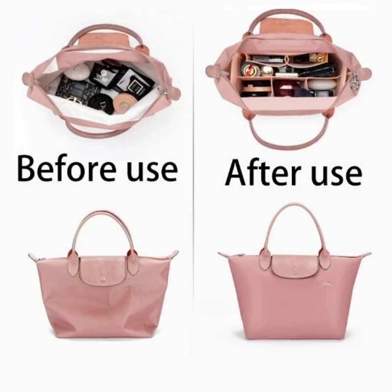 Filz-Einsatztasche, passend für Handtasche, Liner-Tasche, Filztuch, Make-up-Tasche, Unterstützung für Reisen, tragbarer Einsatz-Geldbörsen-Organizer – Detail 4