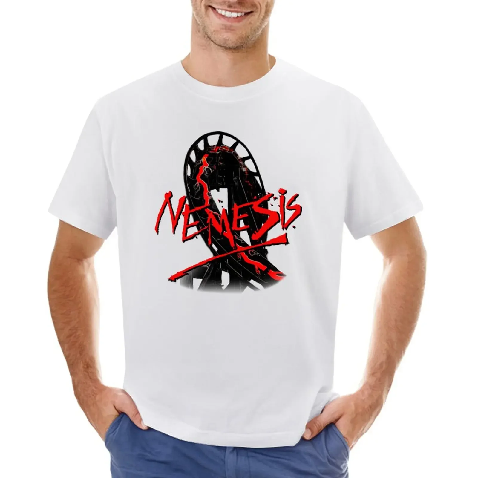 Nemesis Alton Towers Black Track & Logo T-Shirt Grafica Anime Clothes Magliette Da Uomo In Cotone