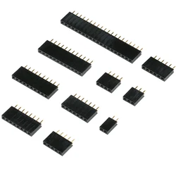 2.54mm Pitch Single Row Female 2~40P PCB socket Board Pin Header Connector Strip Pinheader 2/3/4/6/10/12/16/20/40Pin For Arduino