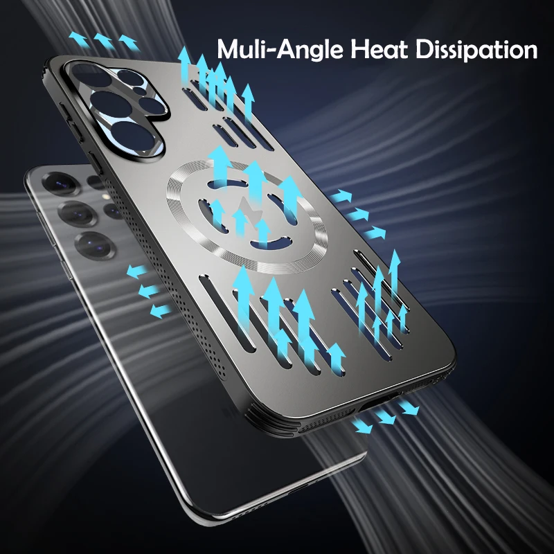 Premium Metal Heat Dissipation Magnetic Wireless Charger Protective Case