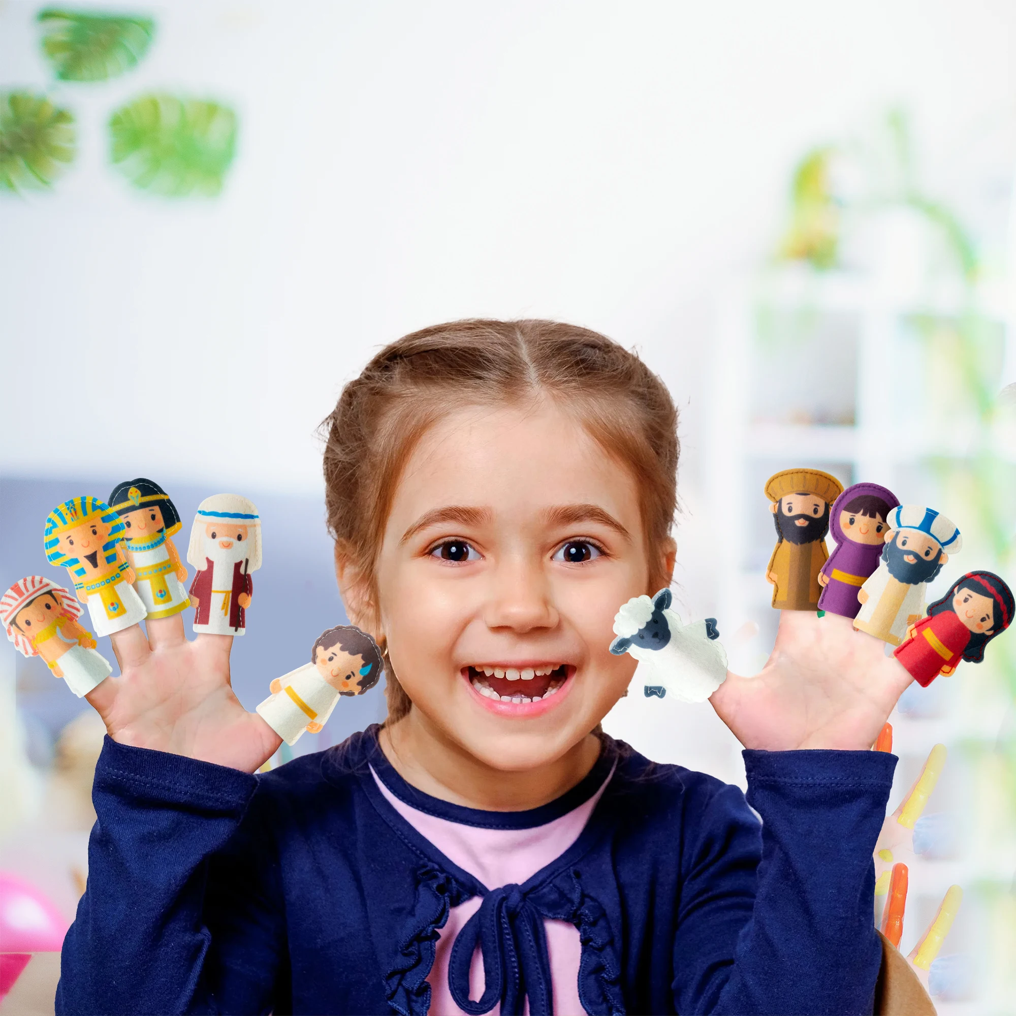 Passover Felt Finger Puppets Passover Storytelling Role Play Finger Puppet with Scenario Bags Party Favors Supplies Activities hand puppet making kit