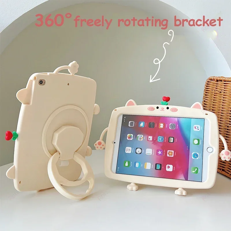Capa de Silicone Macia para Xiaomi Redmi Pad Tablet Amigável Suporte Rotativo 360 ° 11 2023 10.61 se 2023 2023