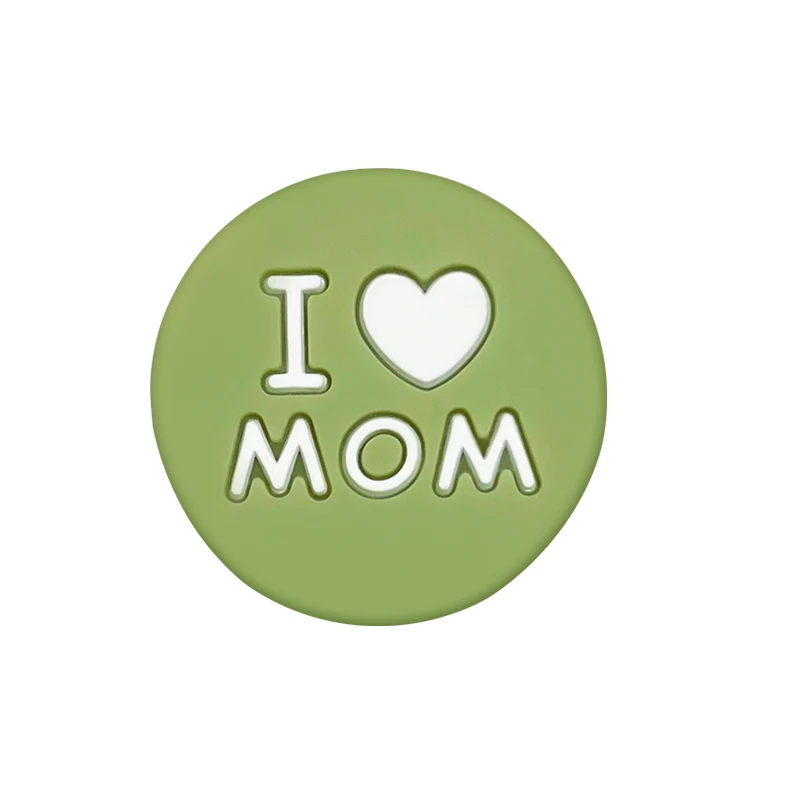 10 шт. Силіконові намистини Love MOM Дитячі іграшки для прорізування зубів для малюків Харчові силіконові прорізувачі Соска DIY Аксесуари для іграшок