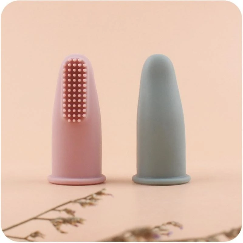 QX2D Silicone Baby Finger Toothbrush Infant Kid Care Massaging Teeth Clean Brush