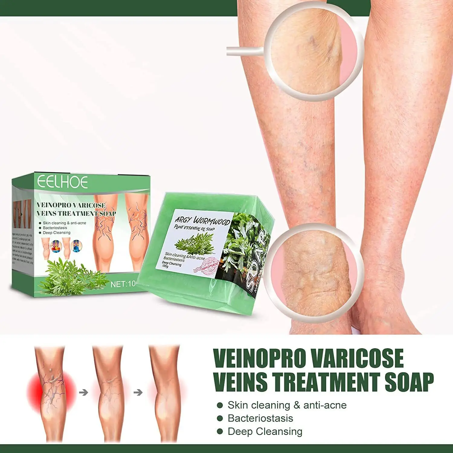 

VeinDoctor Varicose Treatment Soap, VeinoPro Varicose-Veins Wormwood Soap