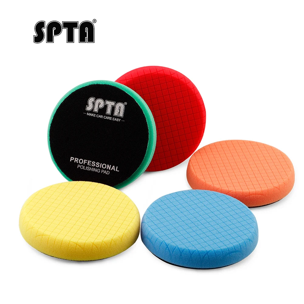 car polishing pad car polish pad car polishing sponge SPTA 5"(125mm)/6"(150mm) Car Compound ing Sponge Pad T-Shape Cutting Foam Polishing Pad for Compounding Polishing & Waxing